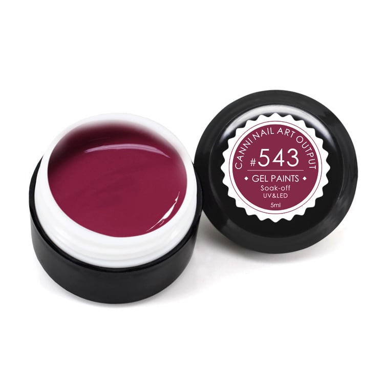 Гель-фарба Canni Nail Art Output Gel Paints Soak-off UV&amp;LED 543 бордова, 5 мл