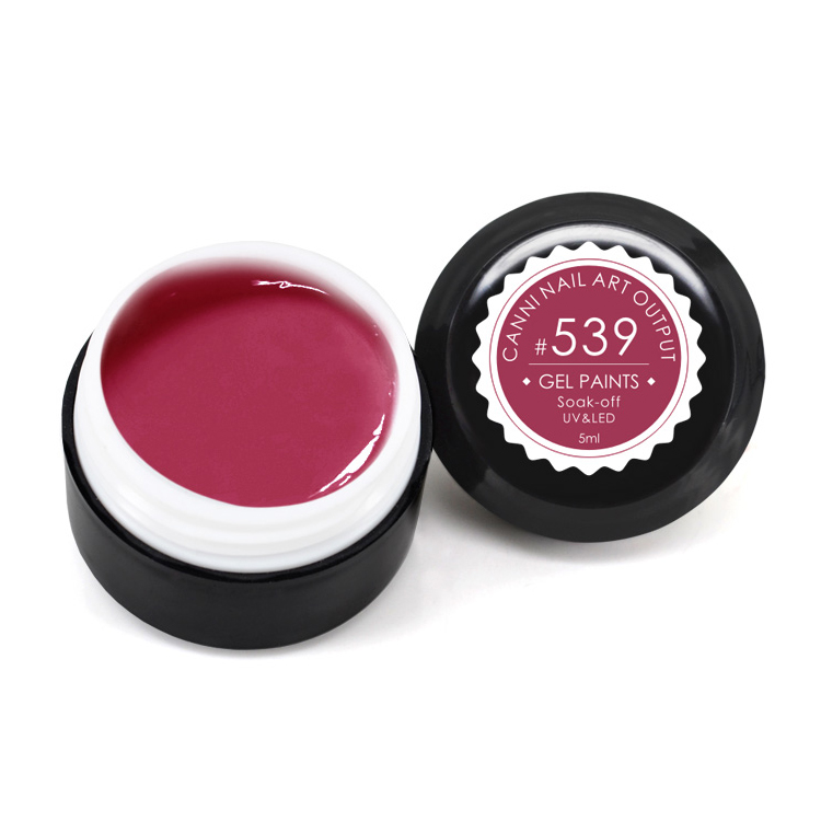 Уцінка! Гель-фарба Canni Nail Art Output Gel Paints Soak-off UV&amp;LED 539 пурпурно-червона, 5 мл